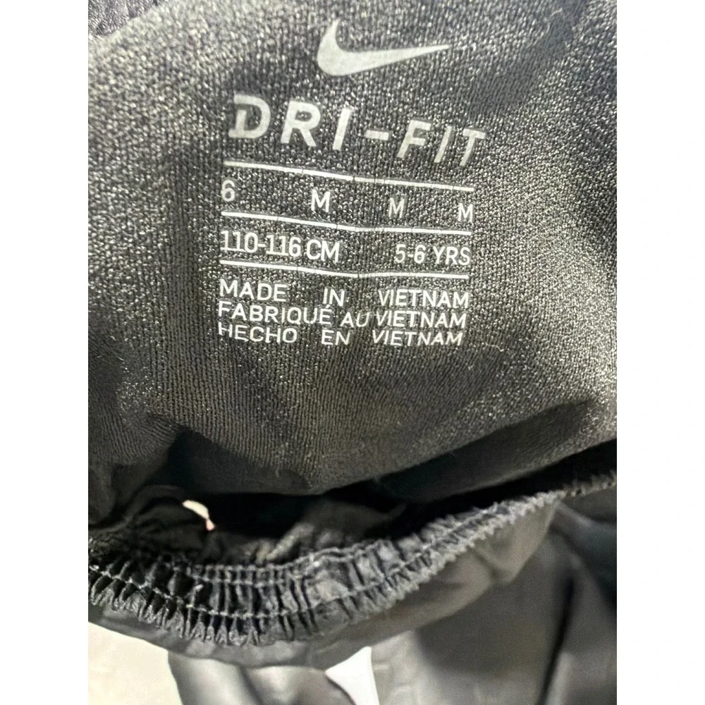 Nike Dri-FIT Shorts Girls Size 6 Black Pink Mesh Athletic Sporty *Flawed